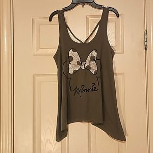 Womens DISNEY Tank Style Top. Size XS. Gray with Black.